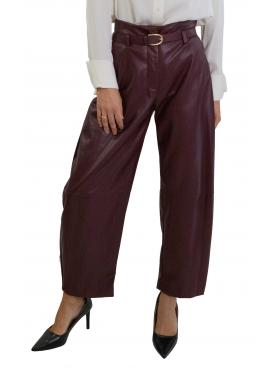 Pantaloni in similpelle vita alta con cintura Imperial